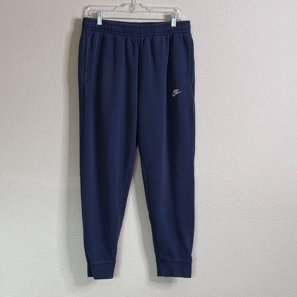 Nike club fleece sweatpants men’s large navy worn *read